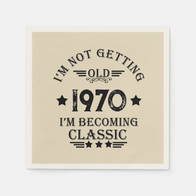 Perosnalized vintage 55th birthday party napkin (Front)