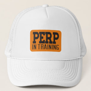 Perp in training trucker hat