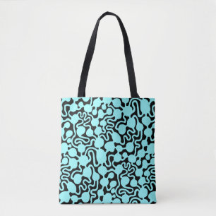 Perpetual Ant Farm v2 - Ice Blue on Black Tote Bag