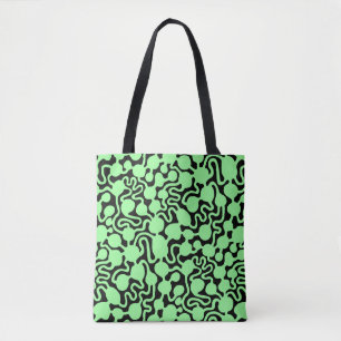 Perpetual Ant Farm v2 - Mint Green on Black Tote Bag