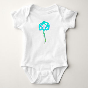 Perpetual Art Aqua Joyful Flower Baby Bodysuit