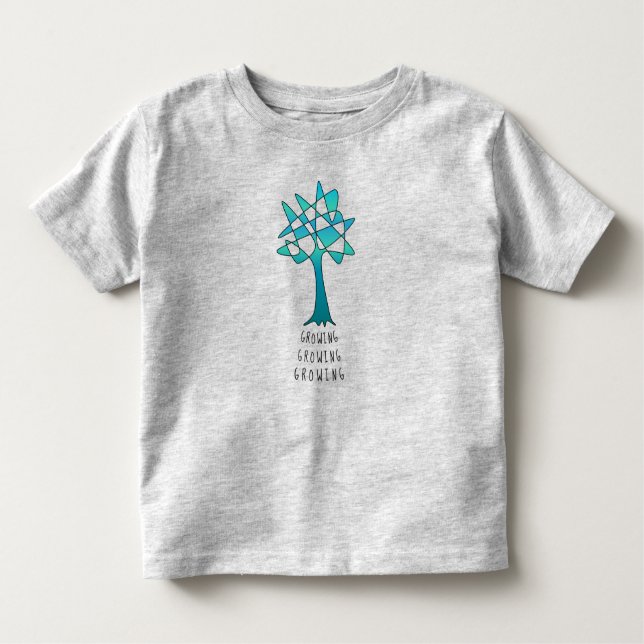 Perpetual Blue Green Tree Art "Growing" Toddler T-Shirt (Front)