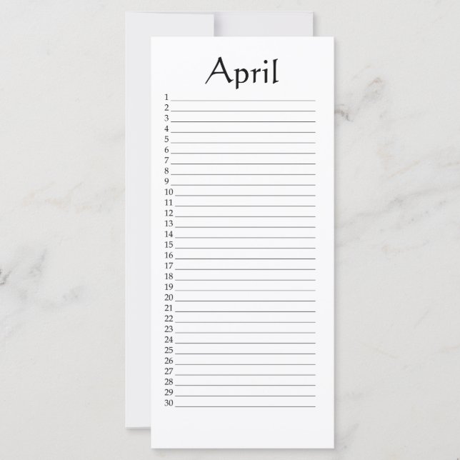 Perpetual Calendar April Daniel 4:22 (Front)