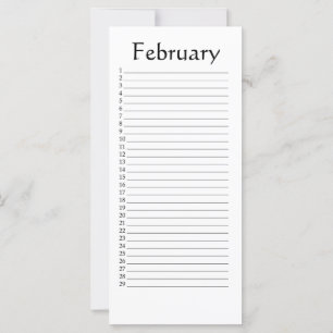 Perpetual Calendar February Scripture