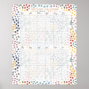 Perpetual Evergreen birthday Calendar Kathrin Legg Poster