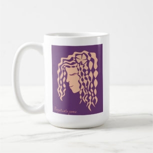 Perpetual Peaceful Woman Purple Peach Line Art Mug