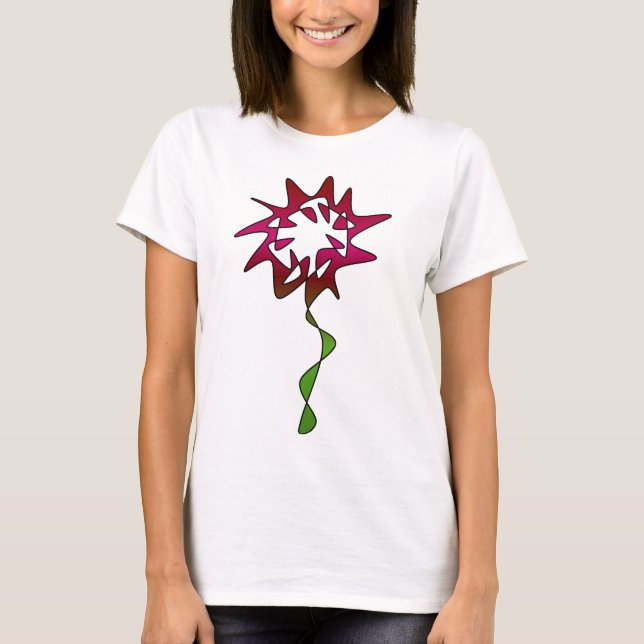 Perpetual Red Flower Art T-Shirt (Front)