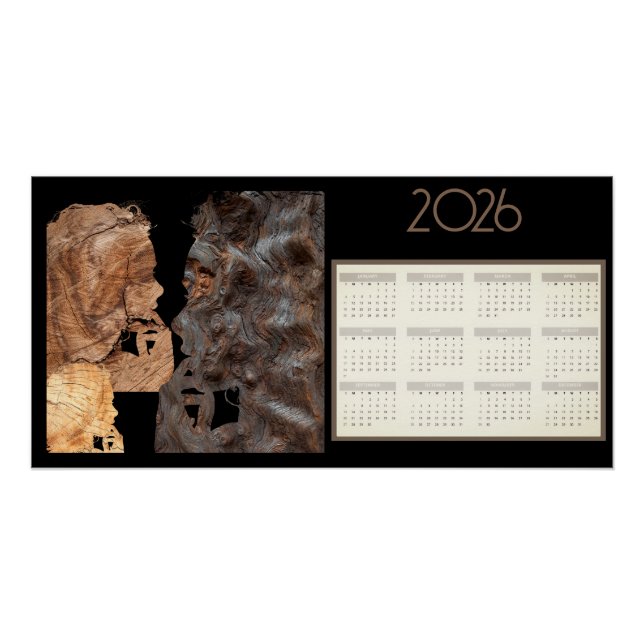 Perplexed woman profile 2026 calendar poster (Front)