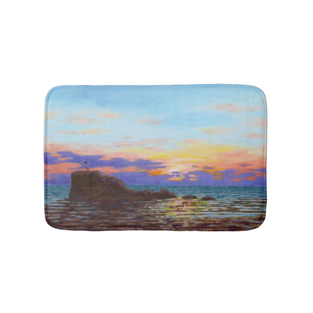 Perranporth beach sunset bath mat (Front)