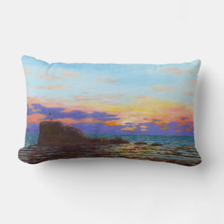 Perranporth beach sunset lumbar cushion