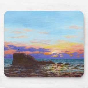 Perranporth beach sunset mouse pad