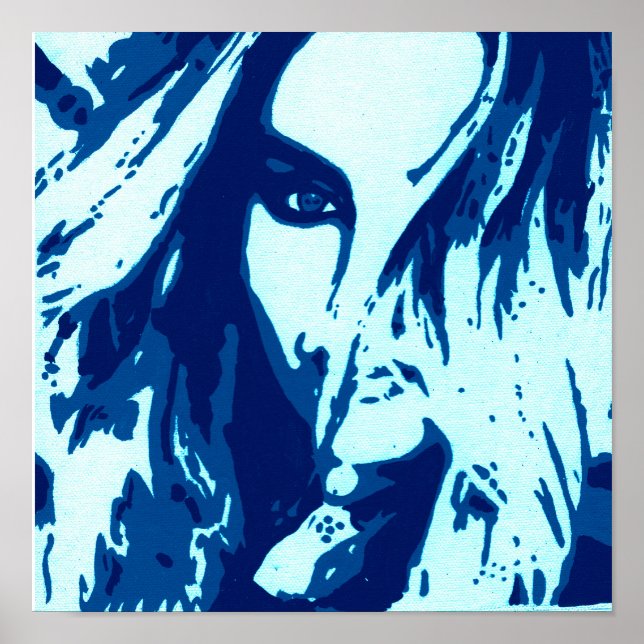 Perrie Blue Pop Art Poster (Front)