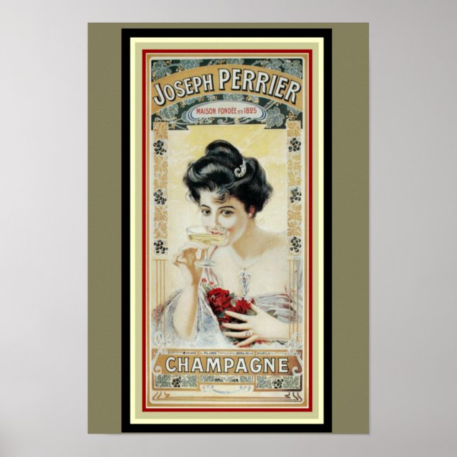 Perrier Champagne Vintage Ad Poster 13 x 19 (Front)