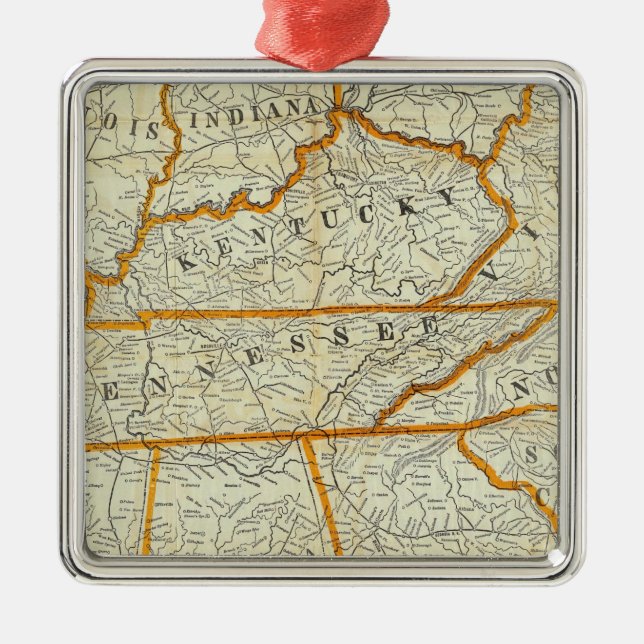 Perrine's New Topographical War Map Metal Tree Decoration (Front)
