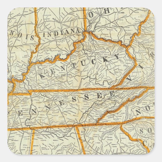 Perrine's New Topographical War Map Square Sticker (Front)