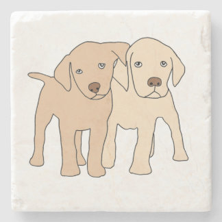 Perritos Labrador Cachorros por RetroCharms Stone Coaster