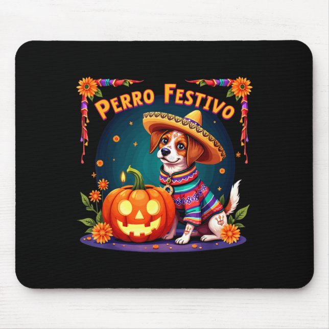 Perro Festivo Halloween Dog Mouse Pad (Front)
