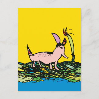 perro pollo postcard