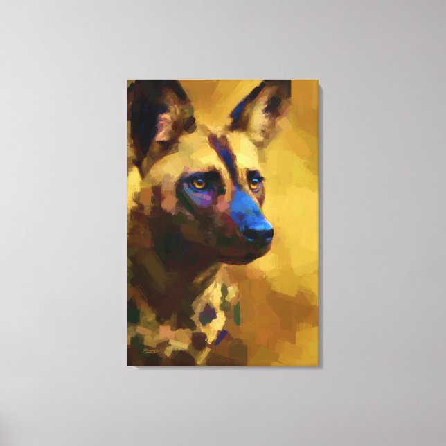 Perro Salvaje Africano Canvas Print (Front)