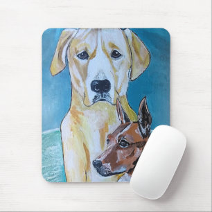 Perros en la Playa Painting by Alfred Fox Mouse Pad
