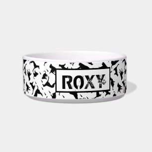 Perrsonalized Dog Silhouette Pattern Monochrome Bowl