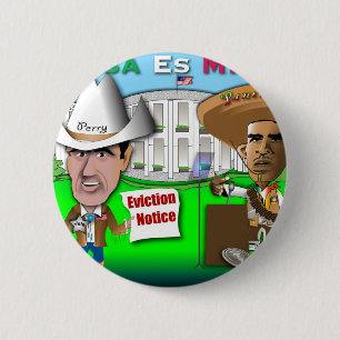 Perry Evicts Obama 6 Cm Round Badge