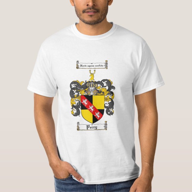 Perry Family Crest - Perry Coat of Arms T-Shirt (Front)