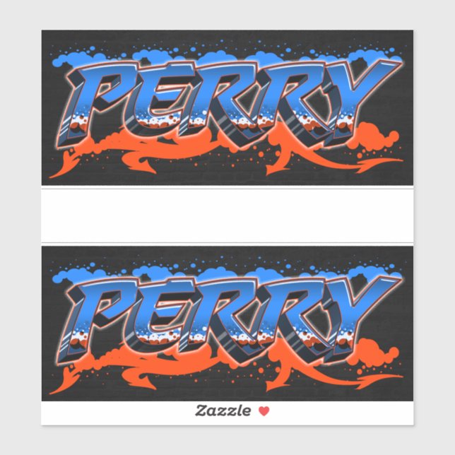 Perry First Name Graffiti Sticker (Sheet)
