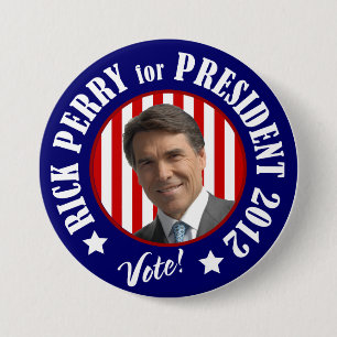 Perry for President 2012 7.5 Cm Round Badge