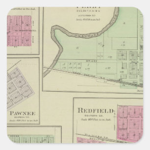 Perry, Memphis, Pawnee, Bronson, Redfield, Kansas Square Sticker