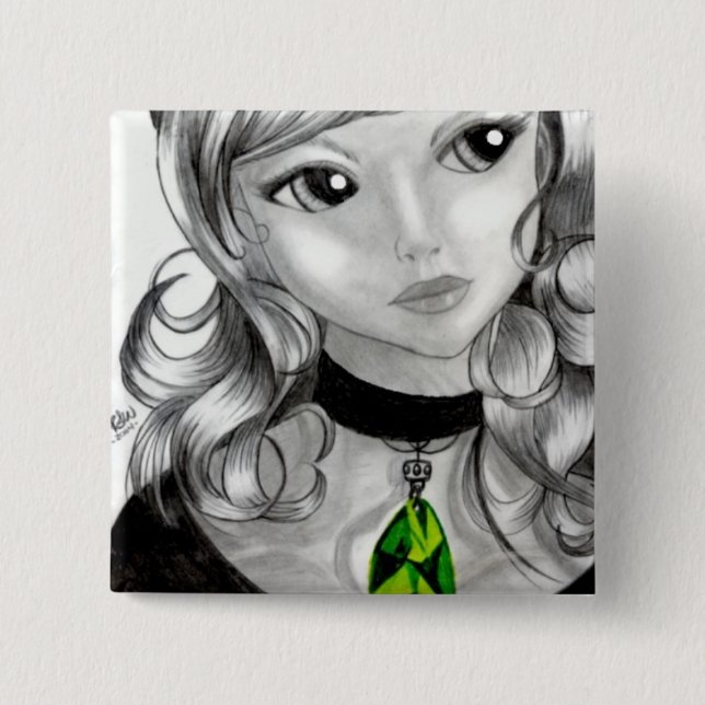 Persephone 15 Cm Square Badge (Front)