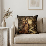 Persephone Queen of the Underworld Cushion<br><div class="desc">This elegant decorative pillow features a classical illustration inspired by the goddesses of ancient Greek mythology. Rendered in warm antique tones and detailed engraving-style artwork, the design evokes the beauty and timeless symbolism of classical mythology and vintage art prints. Inspired by legendary figures such as Athena, Aphrodite, Hera, and Persephone,...</div>