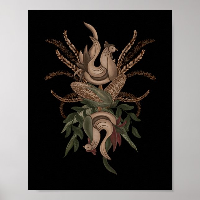 Persephone’s Cockerel. Harvest Cycle Poster (Front)