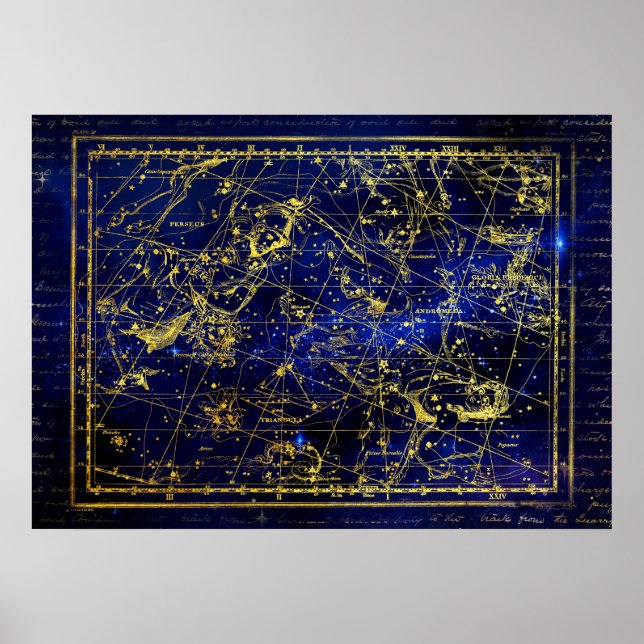 perseus and andromeda constellation poster (Front)