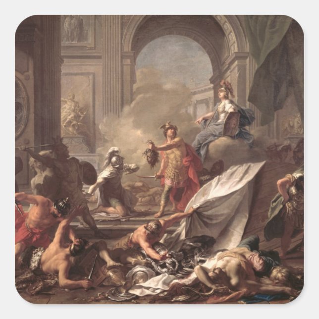 Perseus, under the protection of Minerva Square Sticker (Front)