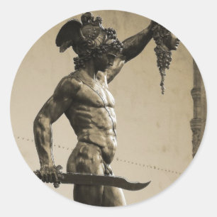 Perseus with the head of Medusa Classic Round Sticker