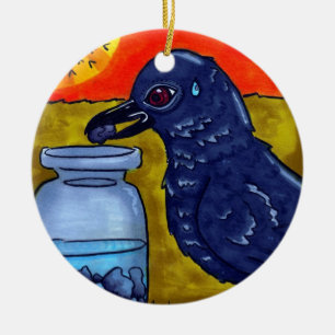 Perseverance Crow Ceramic Tree Decoration
