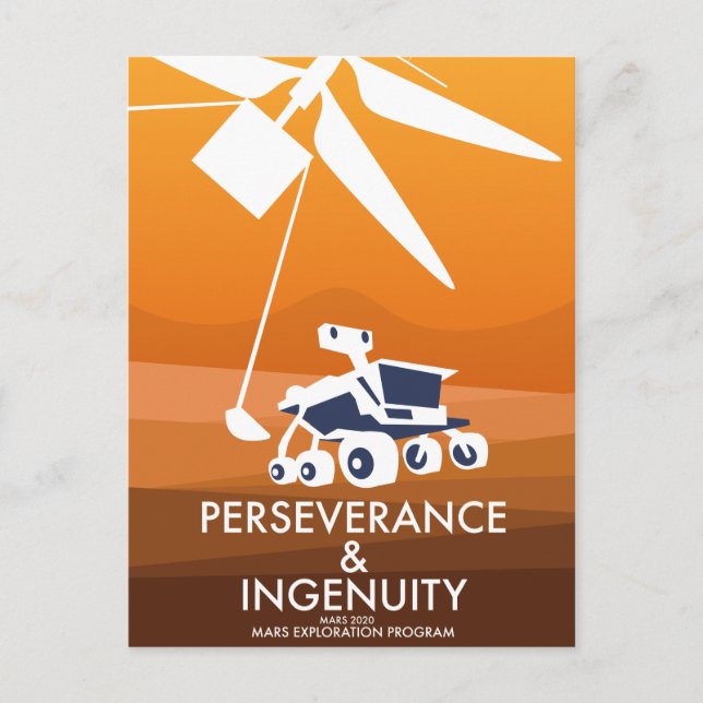 Perseverance & Ingenuity Mars 2020 Postcard (Front)