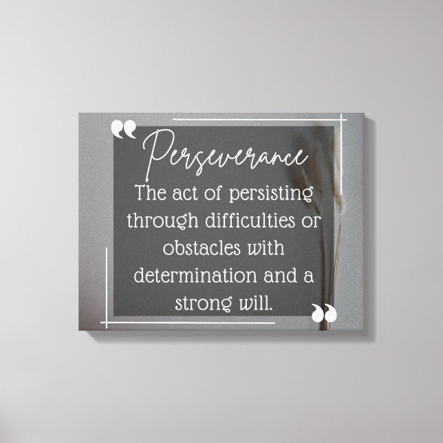 Perseverance Inspirational Canvas Print (Front)