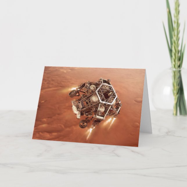 Perseverance Rover Firing Up Descent Stage Engines Card (Front)