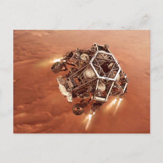 Perseverance Rover Firing Up Descent Stage Engines Postcard (Front)