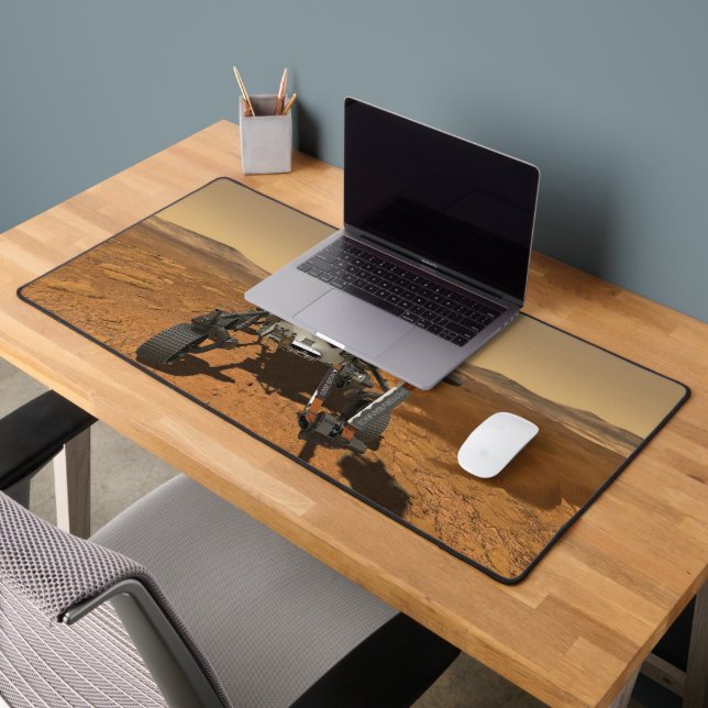 Perseverance Rover Operating On Surface Of Mars. Desk Mat (Office 2)