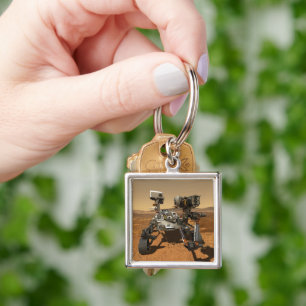 Perseverance Rover Operating On Surface Of Mars. Key Ring