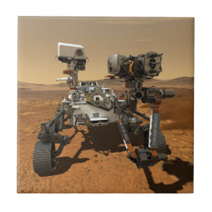 Perseverance Rover Operating On Surface Of Mars. Tile
