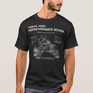 Perseverance Rover Schematic Drawing Mars Mission  T-Shirt