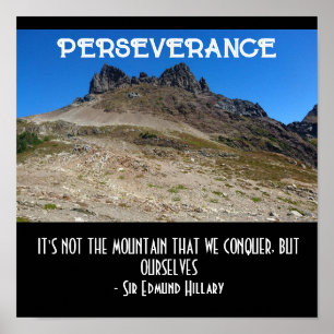 Perseverance Strength Mountains Customisable  Poster