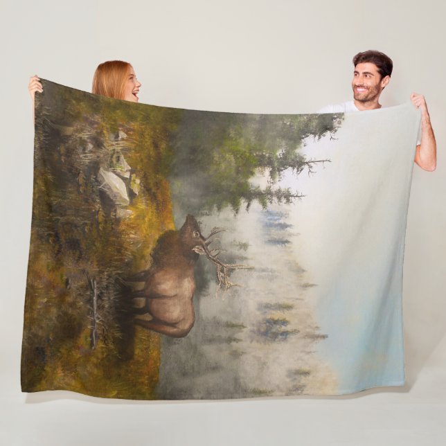 "Perseverance The Elk" Fleece Blanket (In Situ)