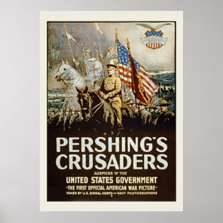 Pershings Crusaders Vintage US Military Poster