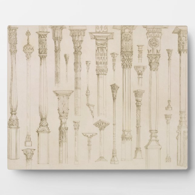 Persian and Turkish wooden column designs, from 'A Plaque (Front)