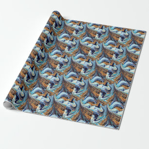 Persian Blue Agate: Oriental Luxurious Texture Wrapping Paper